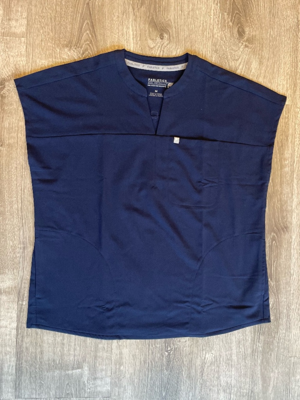 Fabletics Scrubs Navy Blue Notch Neck Top - Size Women's Medium